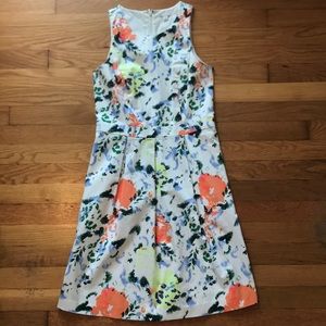 White floral Gap fit-and-flare dress